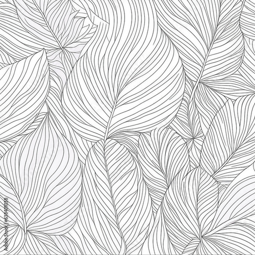 Abstract art nature black and white background.Modern shape line art wallpaper. Boho foliage botanical tropical leaves and floral pattern design for summer sale banner , wall art, prints and fabrics.