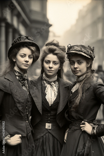 Old black and white street photographs from the Victorian era. AI generative. © Dar1930