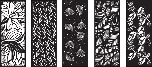 Laser cut leafs panel. room divider screens, paper craft, card background.