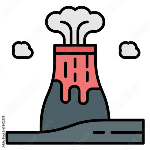 Volcano Landscape Icon