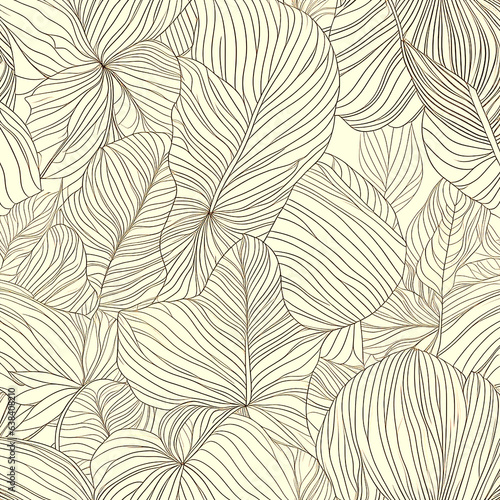 Abstract art nature beige background.Modern shape line art wallpaper. Boho foliage botanical tropical leaves and floral pattern design for summer sale banner   wall art  prints and fabrics.