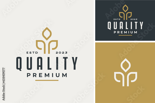 Vintage Gold Golden Wheat Grain Grass Rice Food for Quality Premium Farm Product or Bakery Bread logo design