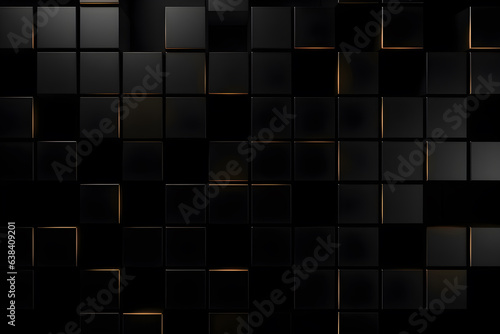 black abstract background with geometric cubes theme