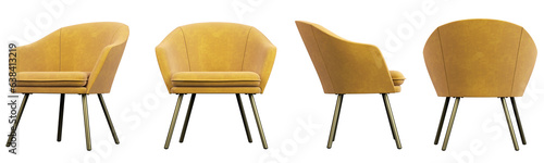 Bild auf Leinwand Modern furniture minimalism chair stylish cutout transparent backgrounds 3d rend