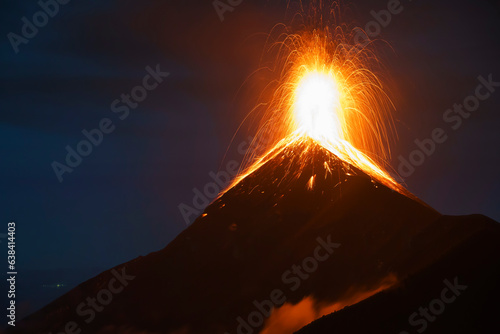 Volcan de Fuego volcano from Acatenango volcano