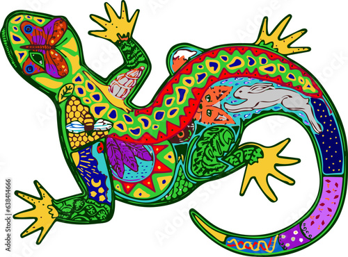 Colorful green lizard for kid-friendly decor