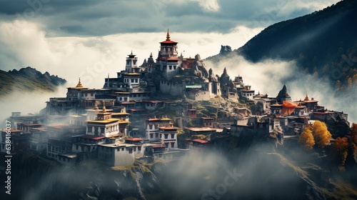 Tibetan Buddhist Monastery In Himalayas photo