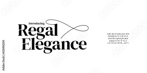 Elegant Font Uppercase Lowercase and Number. Classic Lettering Minimal Fashion Designs. Typography modern serif fonts regular decorative vintage concept. vector illustration