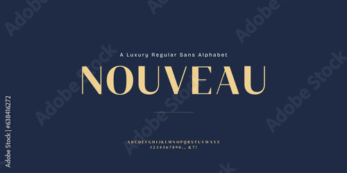 Elegant Font Uppercase and Number. Classic Lettering Minimal Fashion Designs. Typography modern serif fonts regular decorative vintage concept. vector illustration