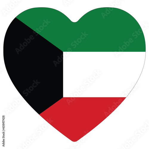 Free Download Kuwait flag heart shape. Flag of Kuwait heart shape - GFXLoad