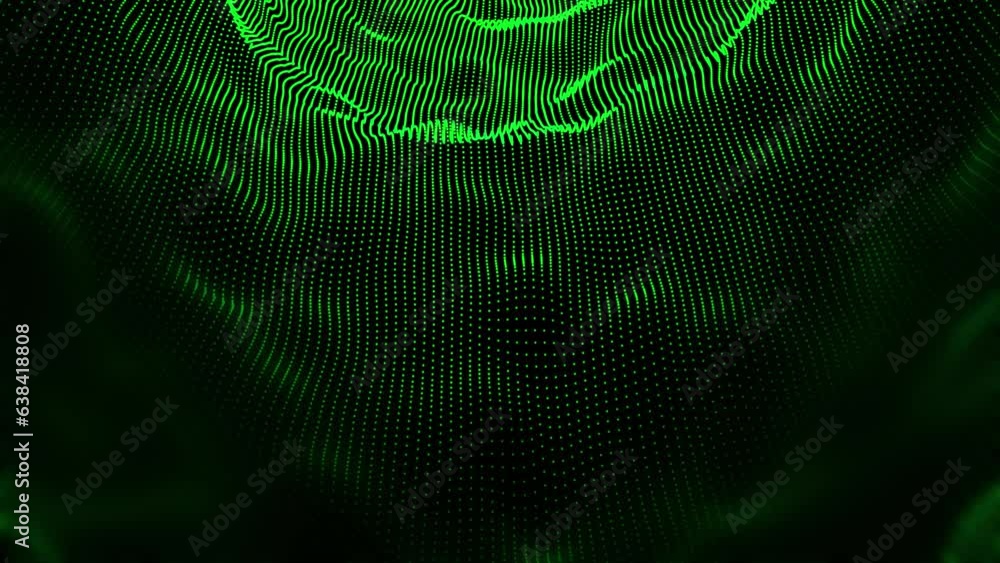 Abstract Green particle waving texture with glowing particles. Cyber or technology digital background Abstract Green particle waving texture with glowing particles. Cyber or technology digital background