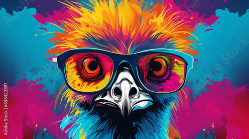 ostrich bird graffiti