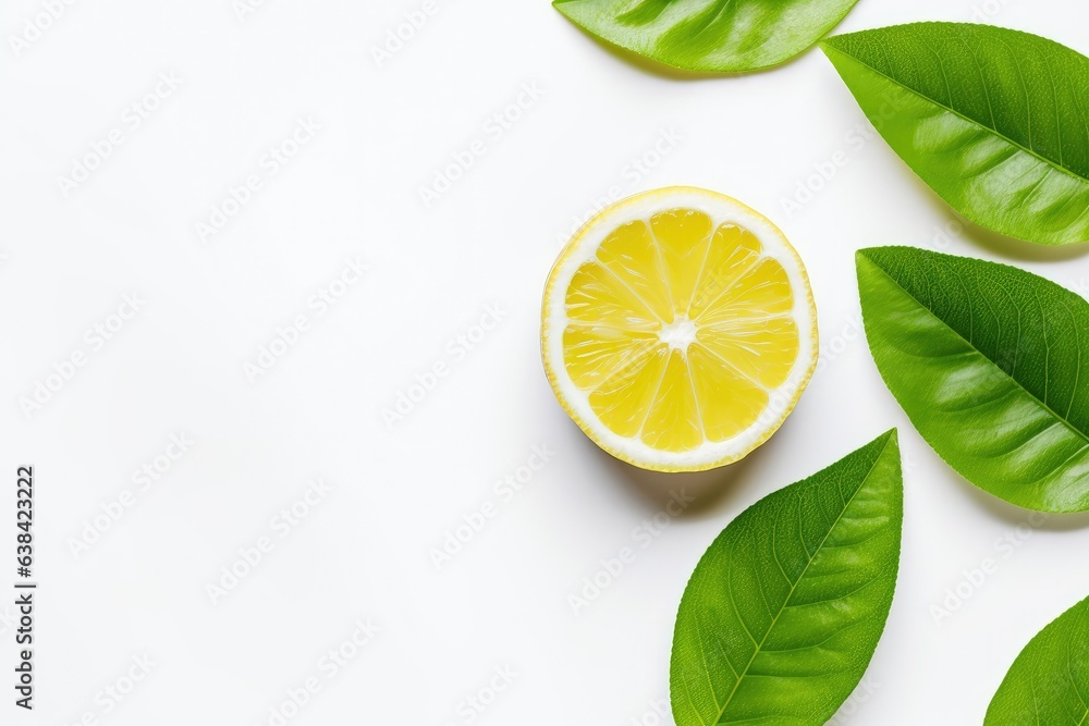 Digital illustration of lemon on white background, citrus fruit concept. Generative AI Digital illustration of lemon on white background, citrus fruit concept. Generative AI