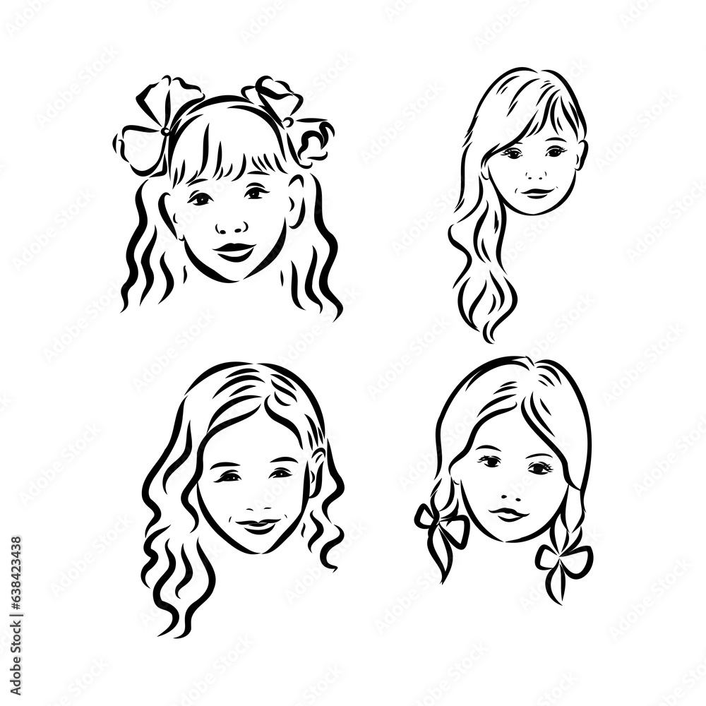 Pupils Kids With Backpack Staying Together Black Line Pencil Drawing Pupils Kids With Backpack Staying Together Black Line Pencil Drawing