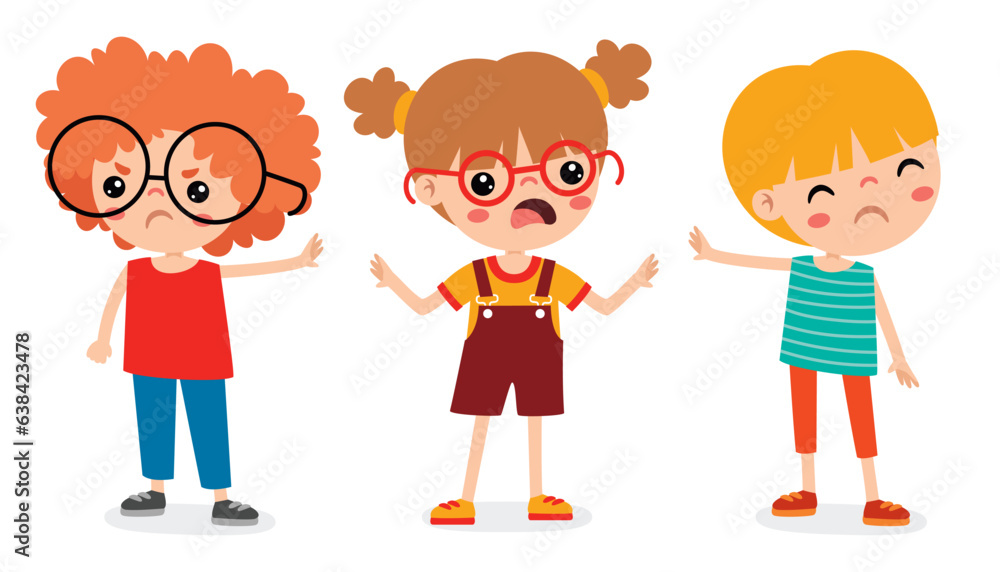 Cartoon Illustration Of Kids Quarrel Cartoon Illustration Of Kids Quarrel