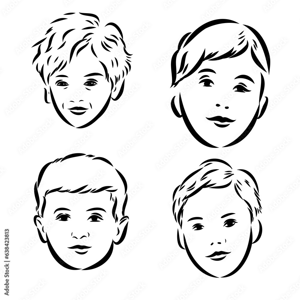 Pupils Kids With Backpack Staying Together Black Line Pencil Drawing Pupils Kids With Backpack Staying Together Black Line Pencil Drawing