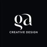 Initial Letter of ga Logo Design Creative Monogram Style Vector Icon