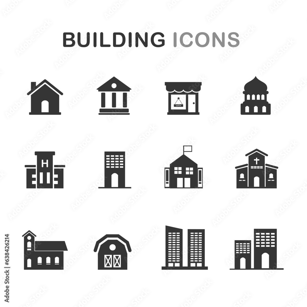 Vector building icons collections
