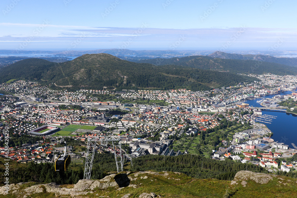 Cable car in Mount Ulriken in Bergen Norway