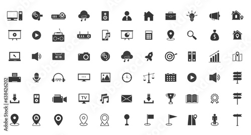 Web icon collection. Basic icons. Icon set.