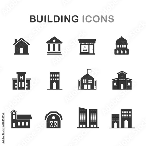 Vector building icons collections © Umam Asrof