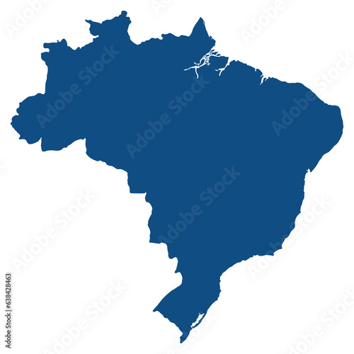 Brazil map with administrative regions. Latin map. Brazilian map. Blue color 