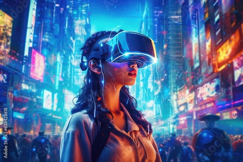 World of virtual and augmented reality. Generative AI © YouraPechkin