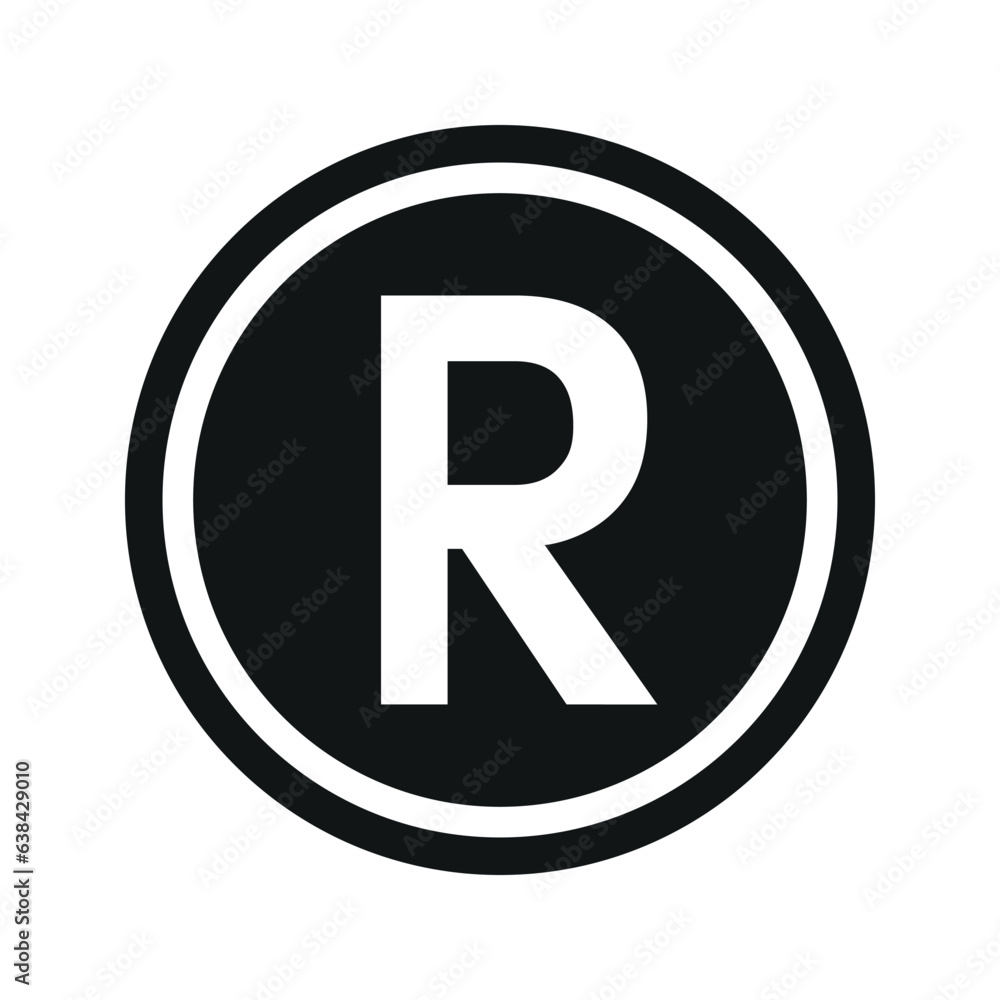 South African rand coin symbol. black and white Flat currency icon. currency of The Southern African Vector illustration. South African rand coin symbol. black and white Flat currency icon. currency of The Southern African Vector illustration.