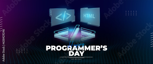 happy programmers day banner in modern style