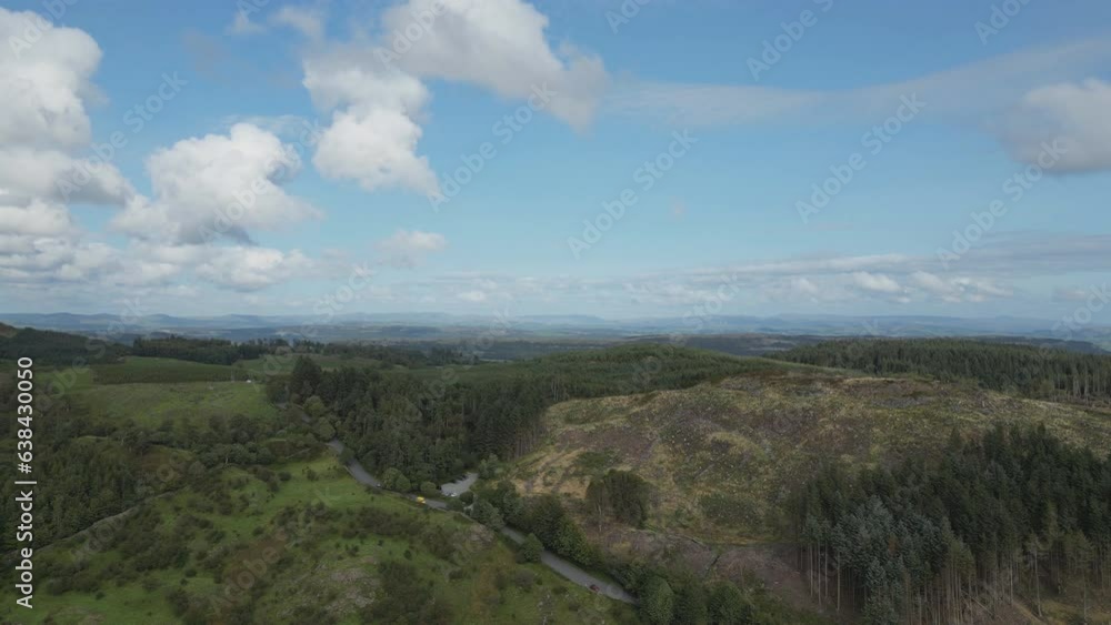 Aerial video shot of beautiful summer nature with green hills and a river. Aerial video shot of beautiful summer nature with green hills and a river.