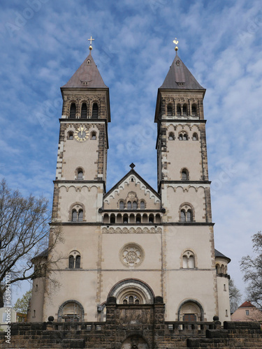 Neoromanische Taborkirche Leipzig Kleinzschocher. Sachsen, Deutschland 