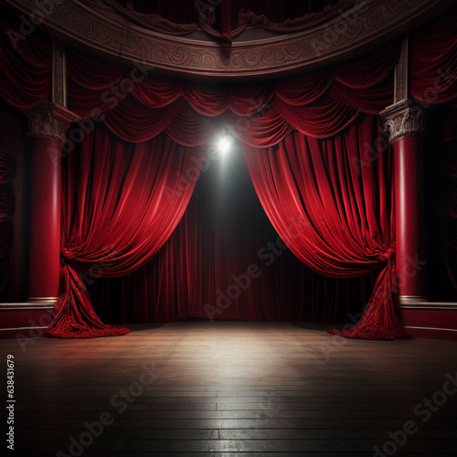Closed Red Curtains on Theater Stage