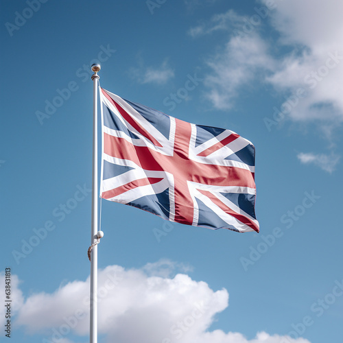 British flag against blue sky