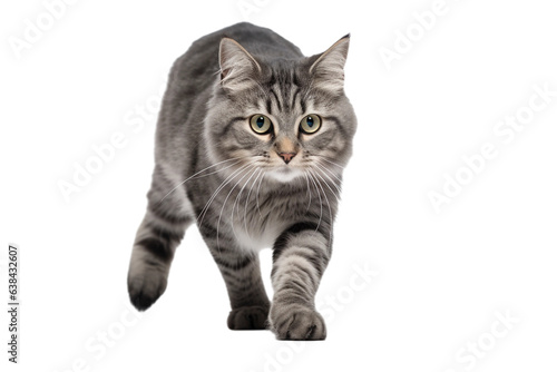 cat is playing / hunting, isolated on white/ transparent background © Lucas