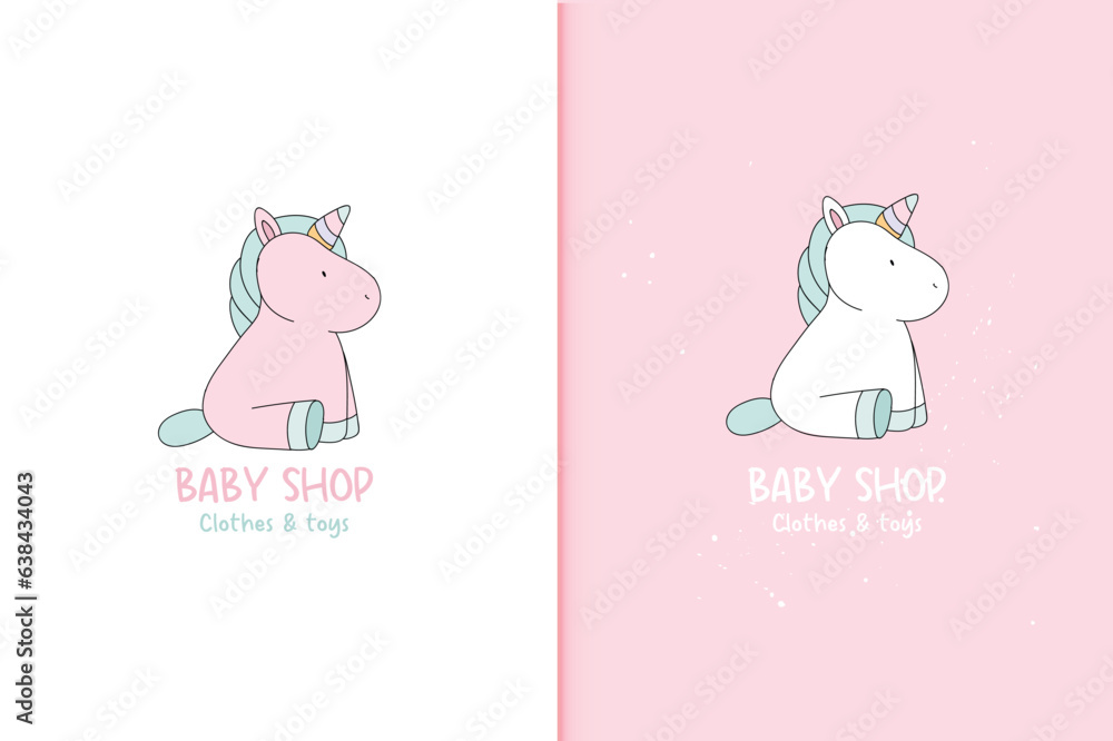 Logo baby. Cute unicorn logotype