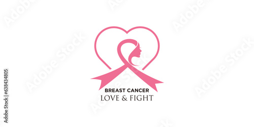 Breast cancer logo element design with creative concept