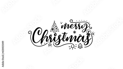 Merry Christmas text. Greeting card. Modern brush calligraphy. Merry Christmas black and white. Hand drawn lettering to winter holiday,merry christmas hand drawn lettering banner.handwritten. text