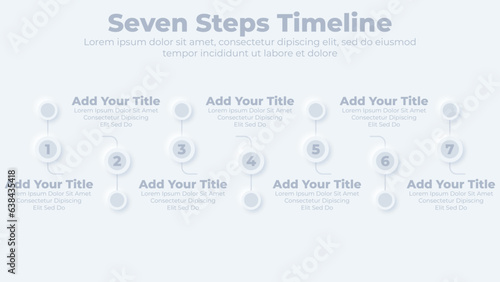 Abstract elements of graph and timeline diagram with seven steps infographic