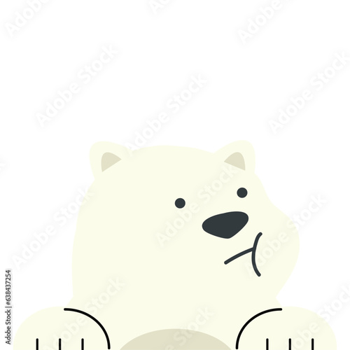 Cute polar bear cartoon icon