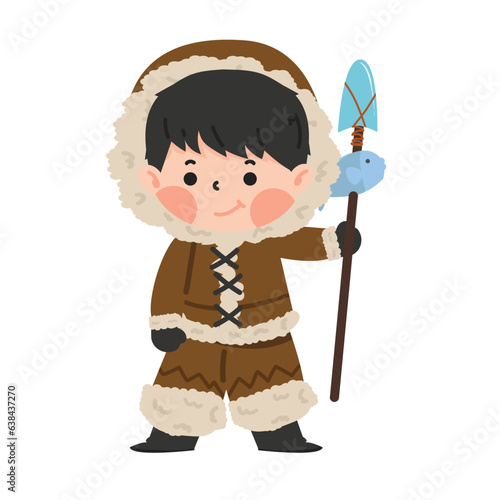 eskimo boy with fish catch