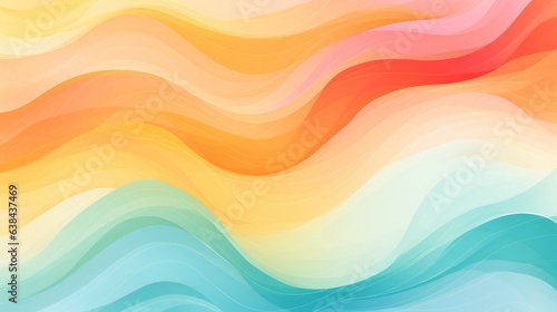 Abstract wavy lines. Beautiful seamless watercolor texture. Endless pattern in bright spring style. Flowing waves abstraction. Modern background for web site business graphics. © Chingiz