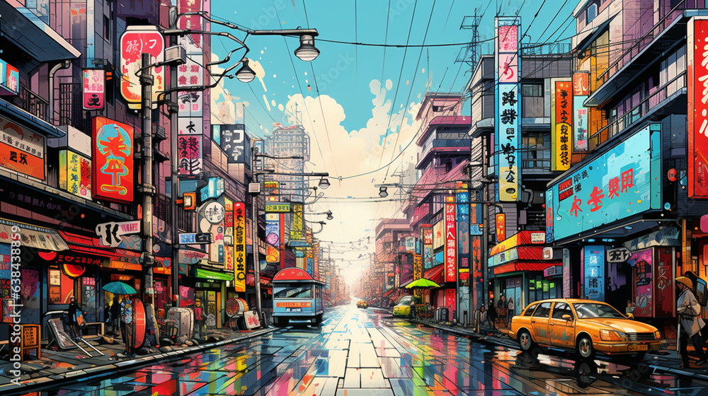 Fototapeta premium colors city asian