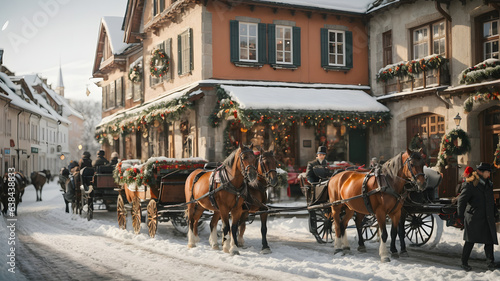 Old Time Christmas Celebration with Horses © Seasonal Content