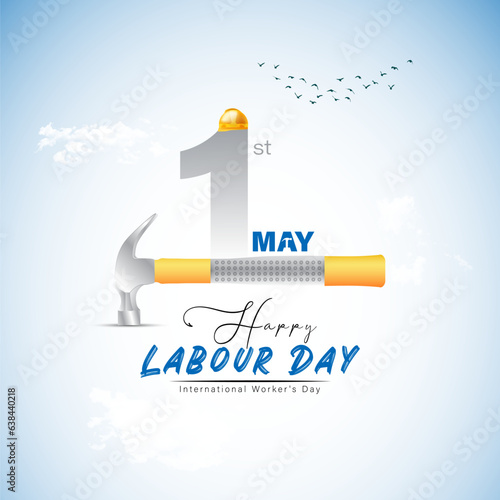 1st of may labour day free vector creative social media post design template 
