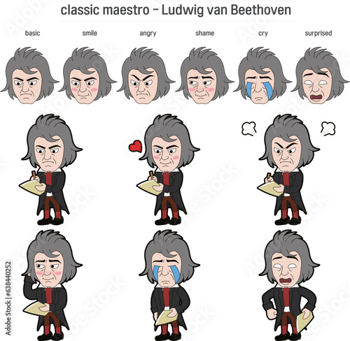 Cute classical composer, performer illustration - 06_Ludwig van Beethoven