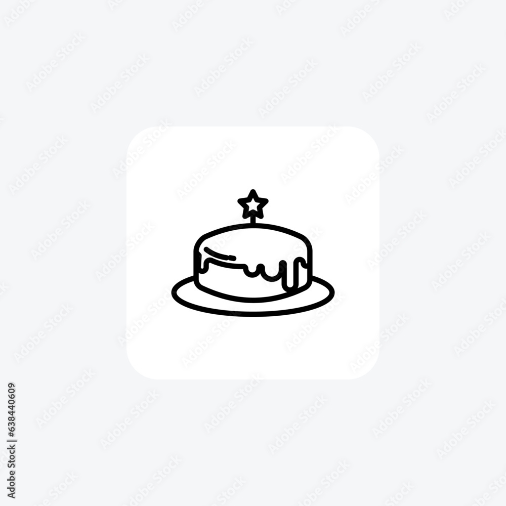 Delectable Christmas Cake Line Icon Delectable Christmas Cake Line Icon