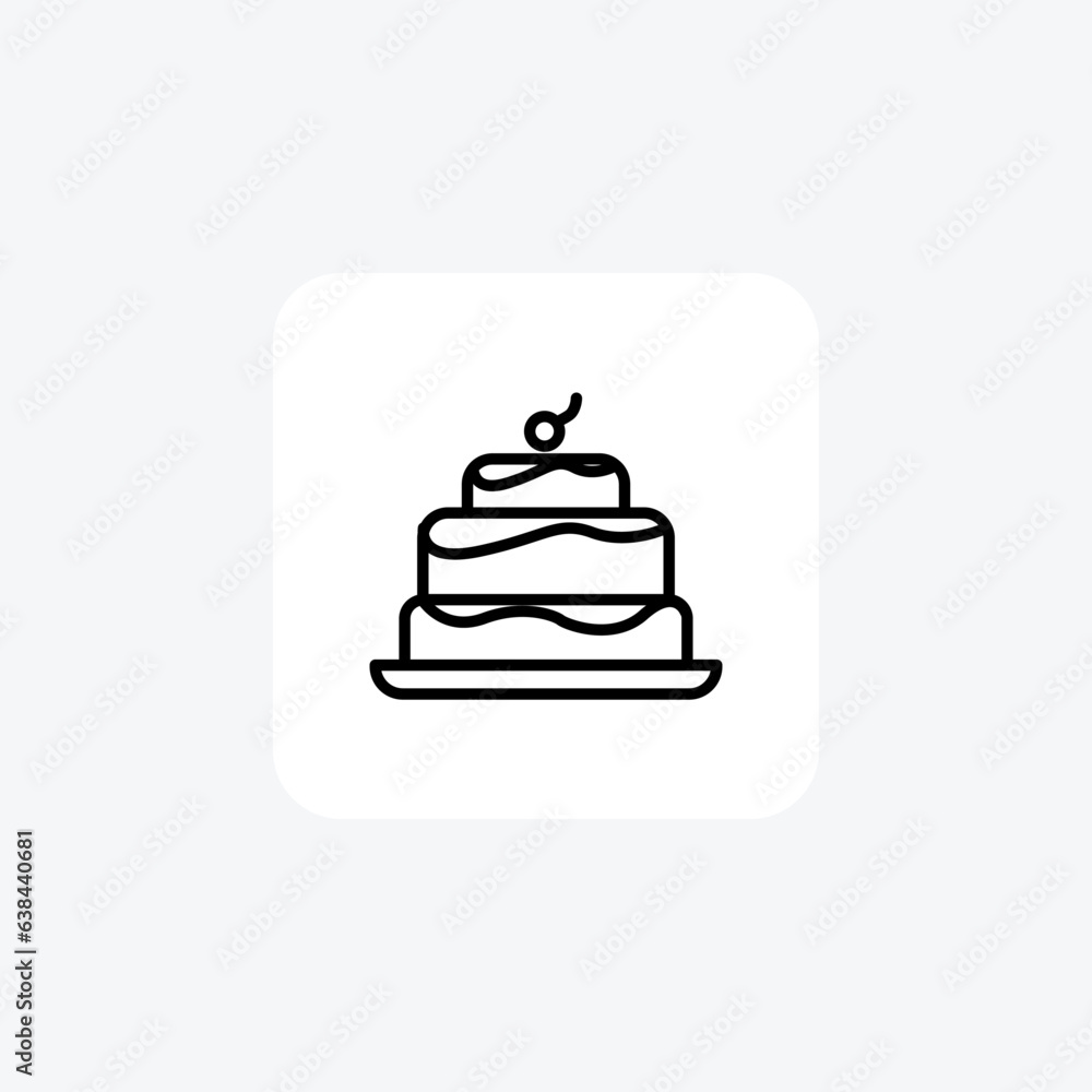 Delicious Yuletide Cake Line Icon Delicious Yuletide Cake Line Icon