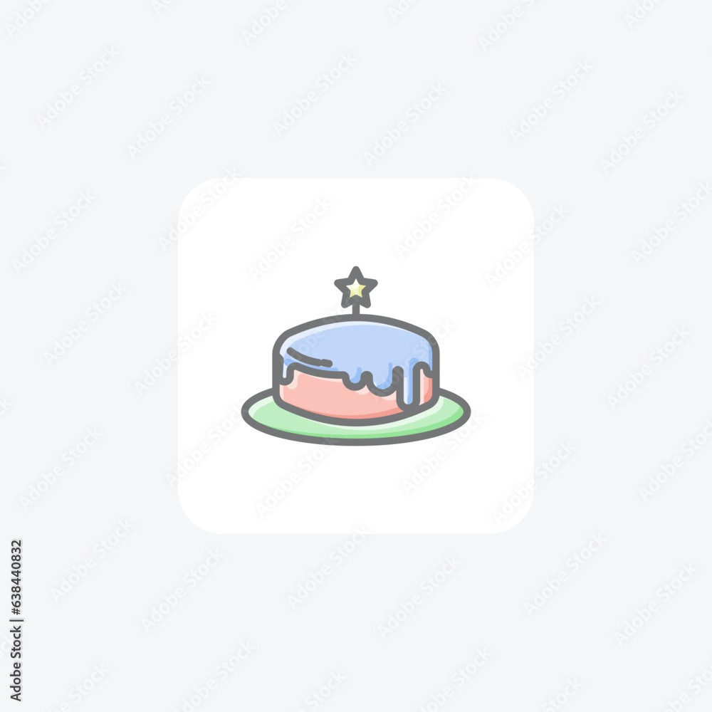 Delectable Christmas Cake Awesome Lineal Icon Delectable Christmas Cake Awesome Lineal Icon