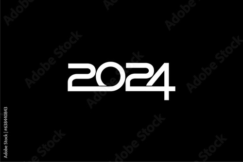 Happy New YEar 2024, Design Illustration, flat, simple, memorable and eye catching, can use for Calendar Design, Website, News, Content, Infographic or Graphic Design Element. Vector Illustration