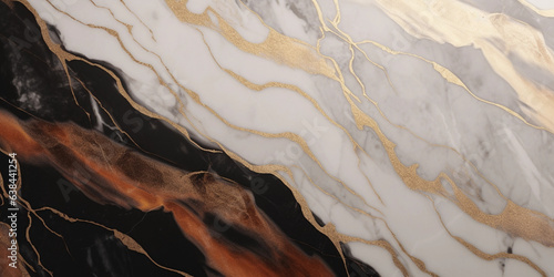 Organic Elegance. Abstract Textured Rock and Marble Illustration with Gold Accents. AI
